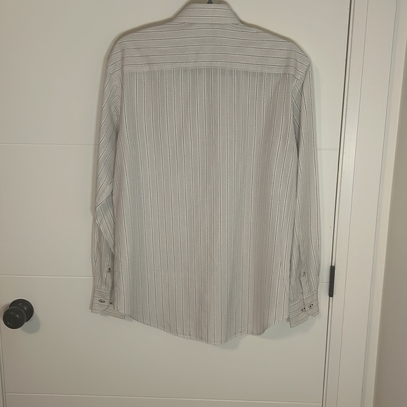 BUGATCHI UOMO men’s medium cream button-down shirt - Picture 3 of 4